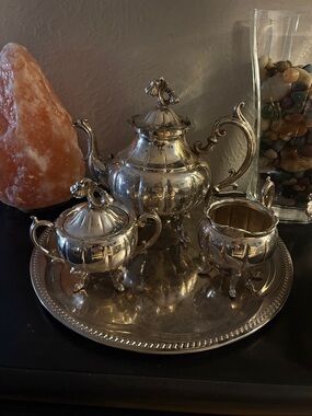 Vintage Silver Plated Tea Set - 4 Piece Decorative Service